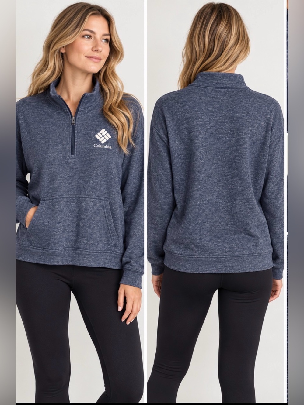 Columbia Women’s Heather Blue Quarter Zip Pullover Sweatshirt